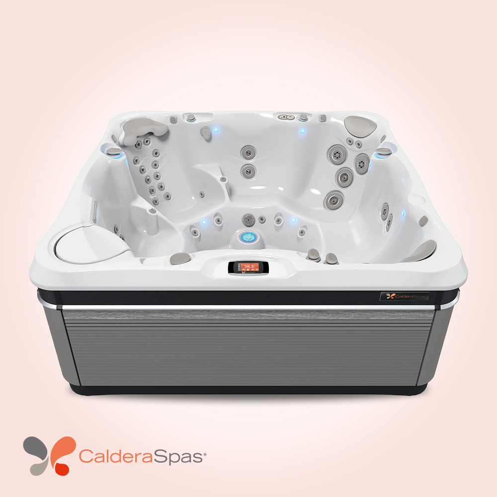 Produktbild på spabadet Florence från Caldera Spas med Arctic white insida och Ash utsida