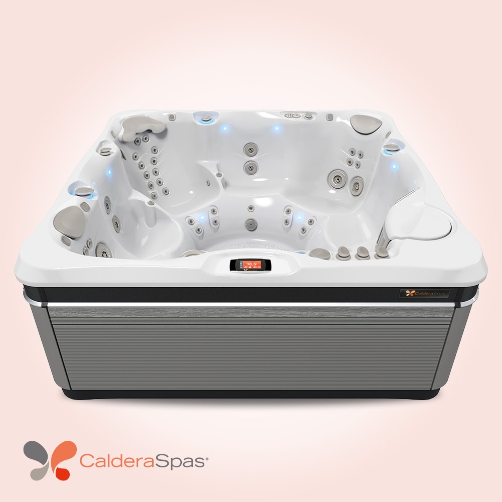 Produktbild på spabadet Tahitian från Caldera Spas med Arctic white insida och Ash utsida