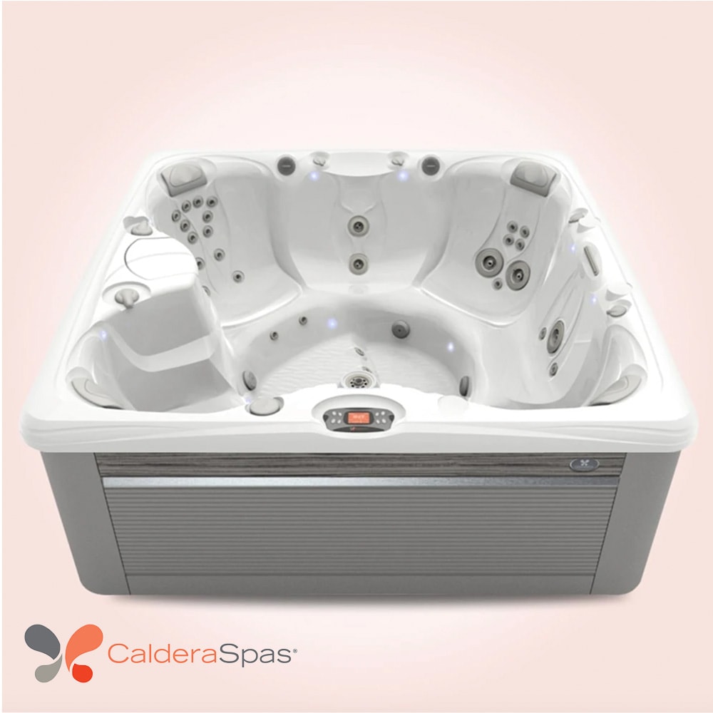 Produktbild på spabadet Salina från Caldera Spas med Arctic white insida och Ash utsida
