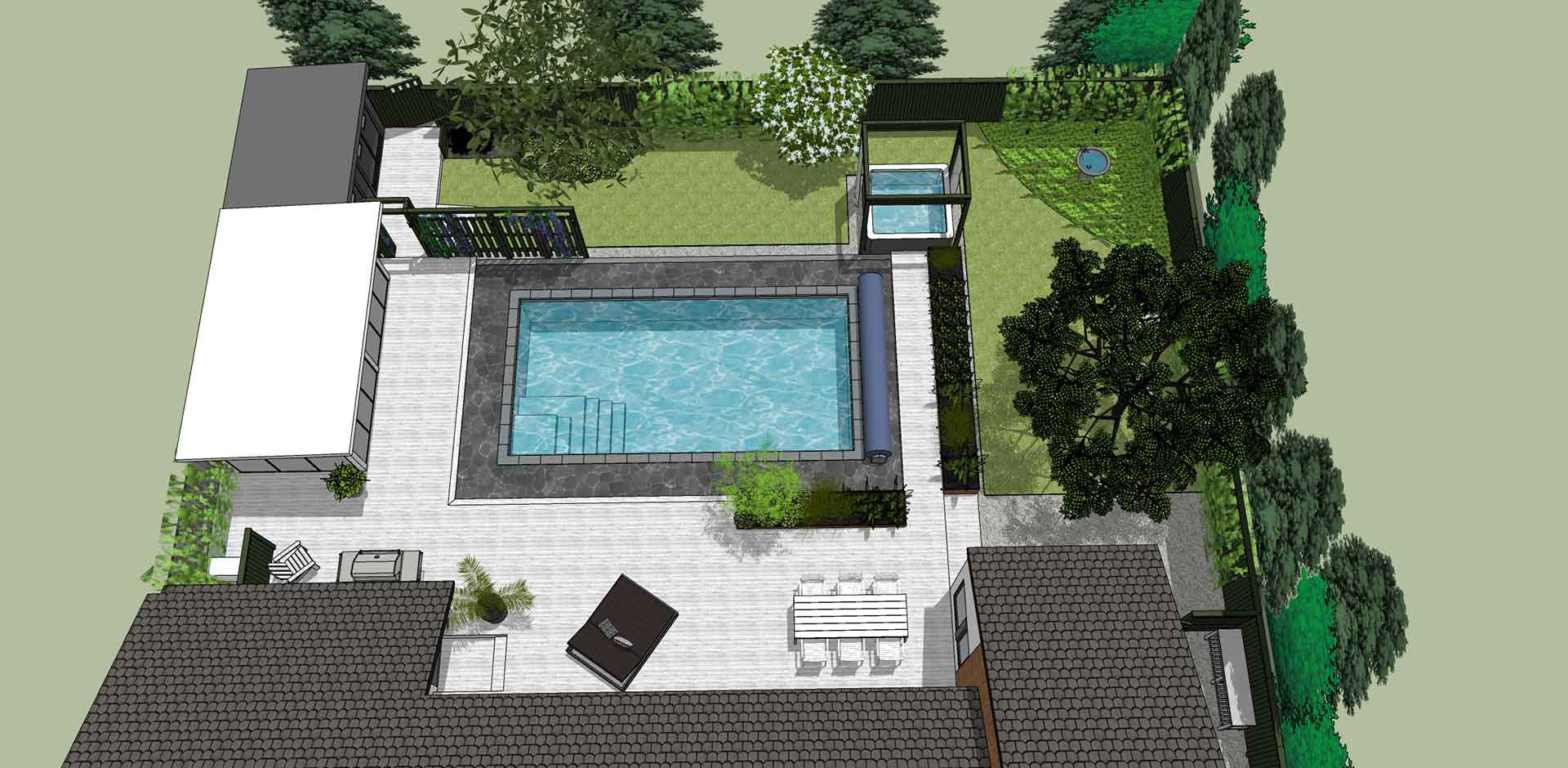Wikipool, Skapa en oas, ritning över trädgård, Pool store