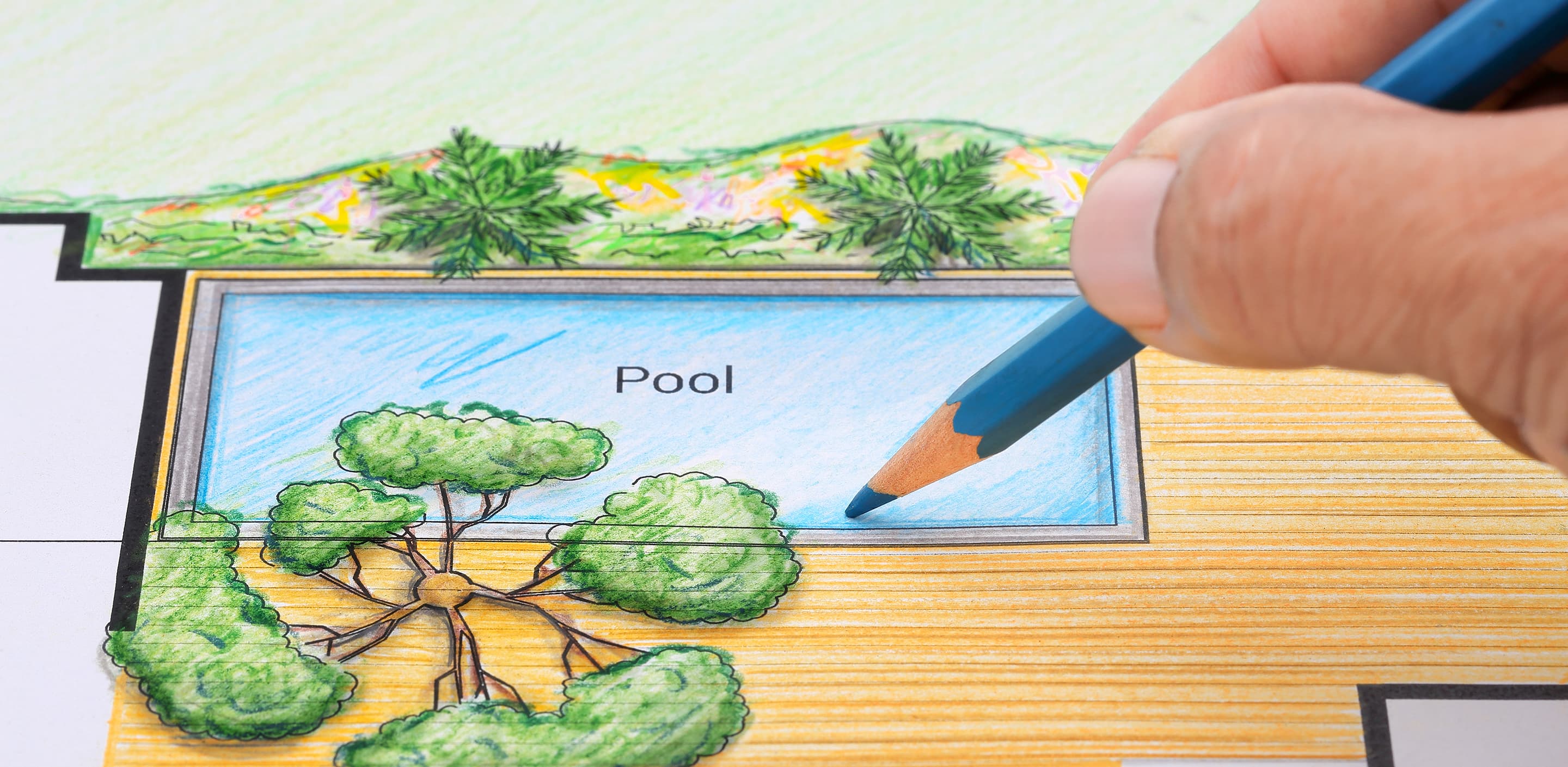 Ritning, planera pool, Pool Store