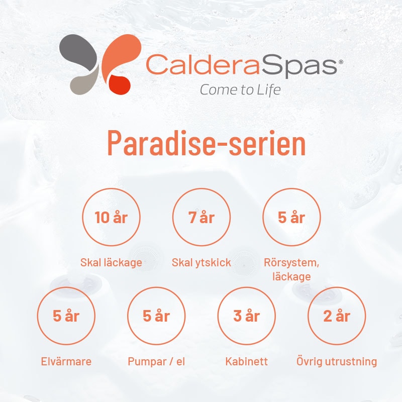 Bild med garantier för spabad i Paradise-serien